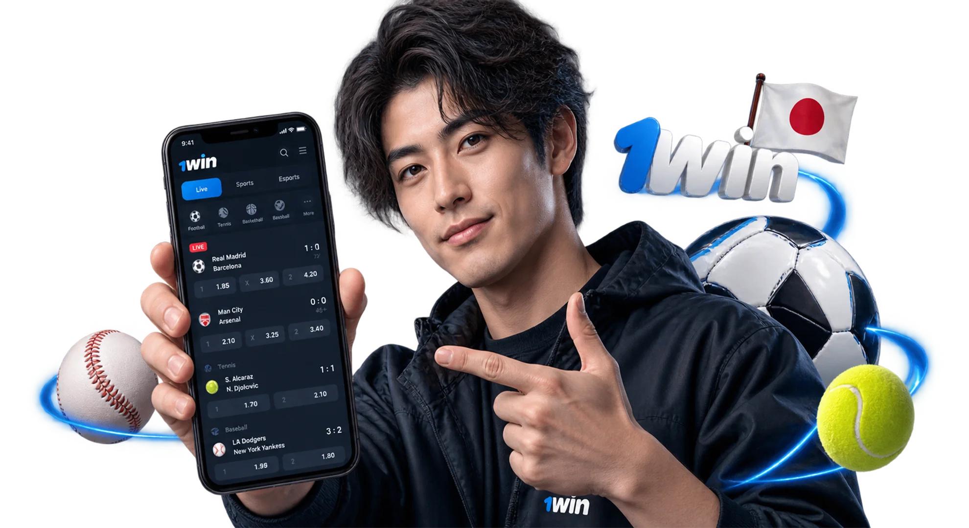 1win スポーツベッティング ライブオッズ サッカー 野球 テニス 人気スポーツ