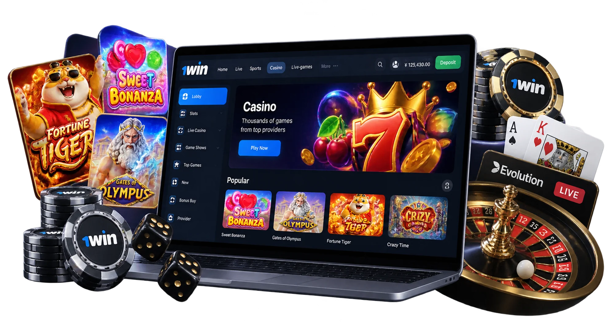 1win Japan オンラインカジノゲーム スロット ルーレット ブラックジャック ライブゲーム